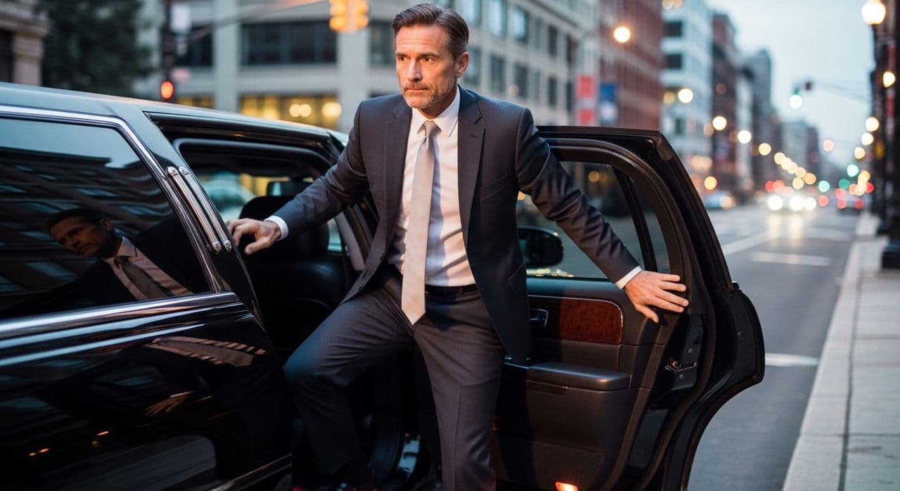 Distinguished gentleman stepping out of a luxury car in the city - sugar daddy arrangements explained